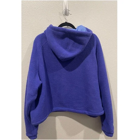 OUTDOOR VOICES Navy Blue Zip Fleece Hoodie
